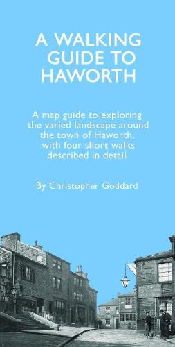 Book cover: "A Walking Guide to Haworth" with a historic street scene.