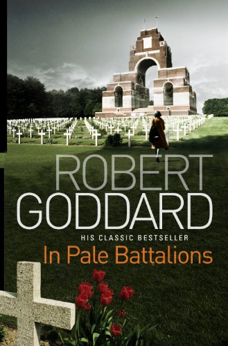 Book cover: war memorial, crosses, and a lone figure in a field.