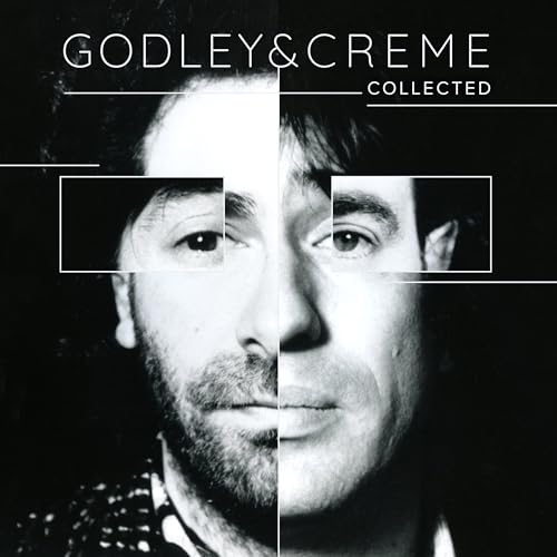 Black and white album cover featuring a composite face of Godley and Creme.