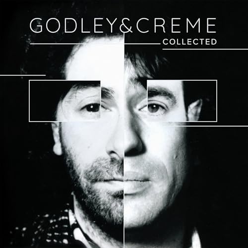 Black and white album cover featuring a fragmented portrait of two men.
