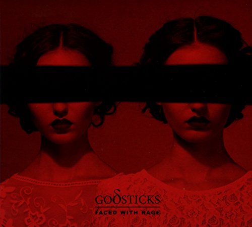 Red album cover featuring two blindfolded women facing forward.