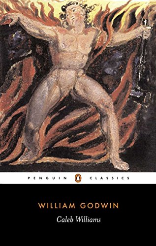 Book cover: nude man amidst flames, Penguin Classics edition of Caleb Williams.