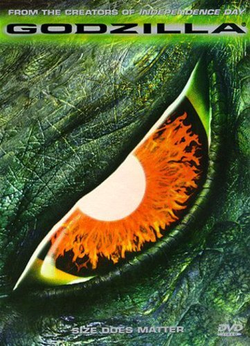 Godzilla DVD cover featuring a close-up of a fiery, reptilian eye.