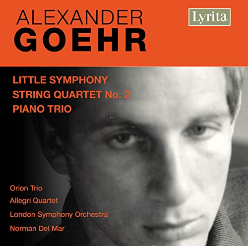 CD cover featuring a portrait of composer Alexander Goehr and text details.