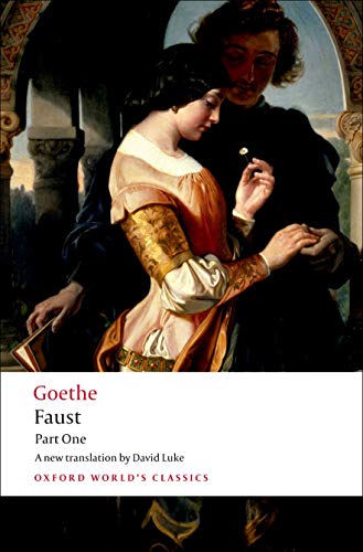 Book cover of Goethe's Faust featuring a painting of a man and woman together.
