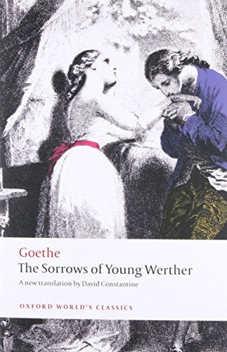 Book cover depicting two figures in distress, “The Sorrows of Young Werther.”