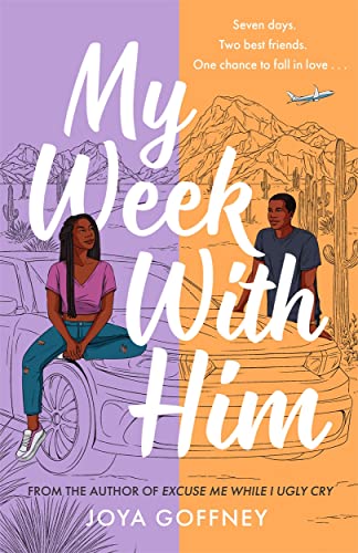 BookLined illustration of a man and woman leaning on a car in a desert.