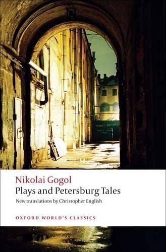 Book cover: "Plays and Petersburg Tales" by Nikolai Gogol, with arched doorway image.