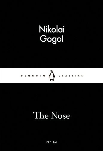 Black book cover with white text: "Nikolai Gogol" and "The Nose".
