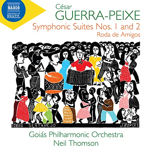 CD cover for Cesar Guerra-Peixe’s symphonic suites with folk art illustration.