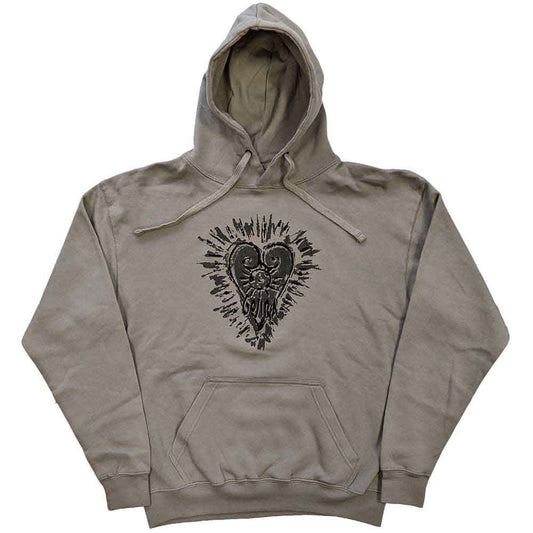 Dark hoodie with a Gojira band logo featuring a heart and the word “Fortitude”.