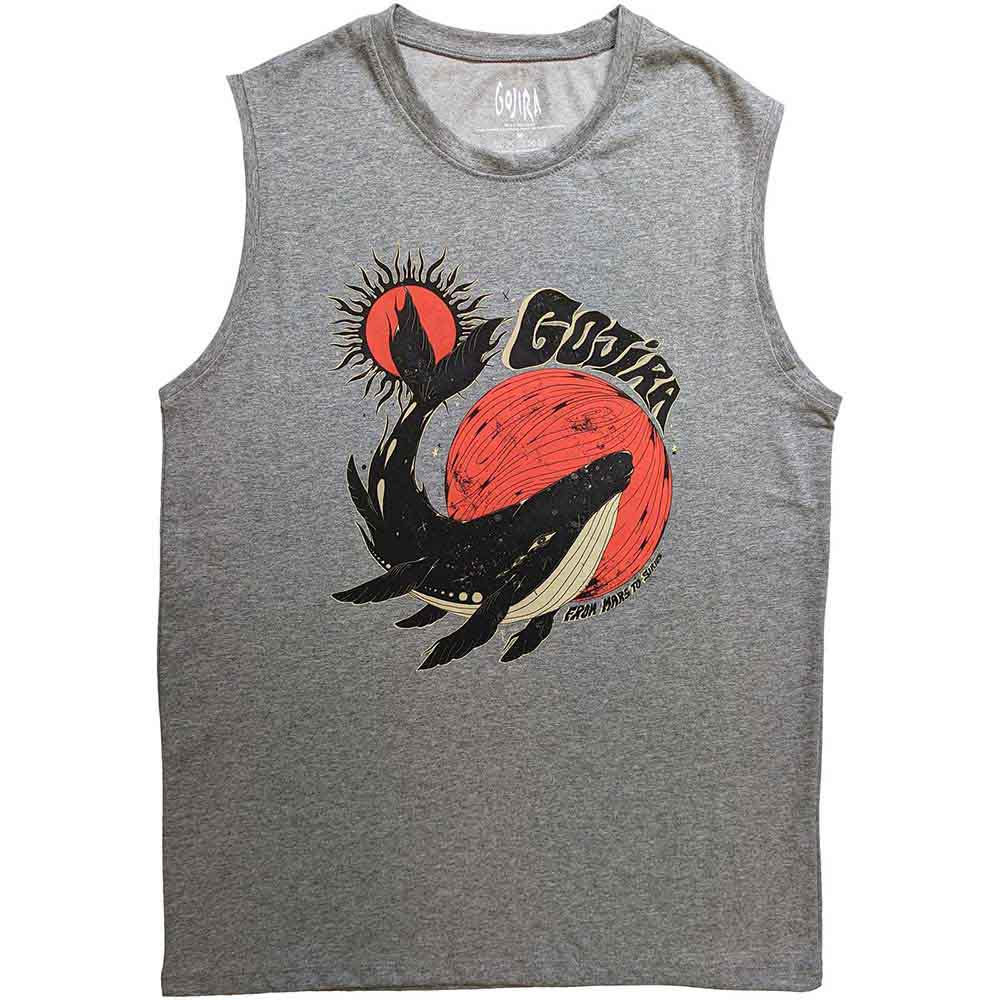 Black tank top with a large white whale graphic, size XX-Large.