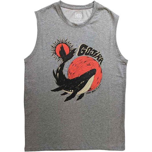 Black tank top with a large white whale graphic, size XX-Large.