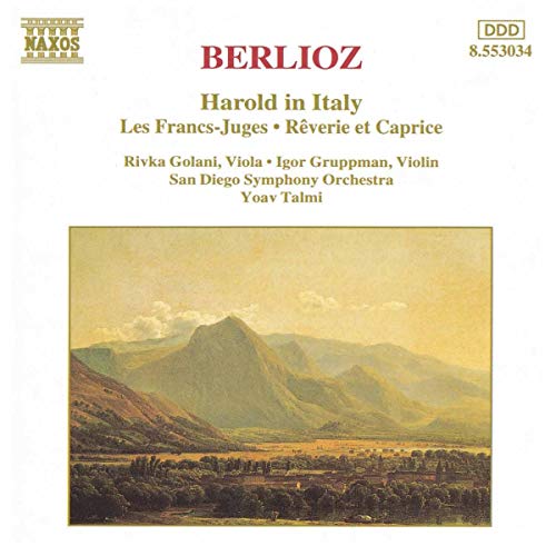 CD cover for Berlioz’s “Harold in Italy” featuring a mountain landscape.