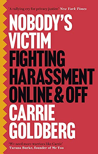 Red book cover with white text: "Nobody's Victim" by Carrie Goldberg.