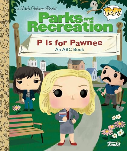 Parks and Recreation" ABC book cover featuring Funko Pop! character illustrations.
