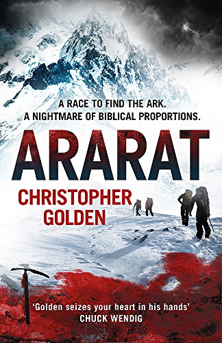 Book cover showing climbers on a snowy mountain with red blood-like stains below.