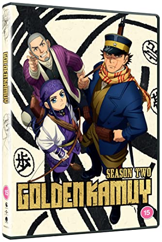 Golden Kamuy Season 2 DVD cover featuring three anime characters.