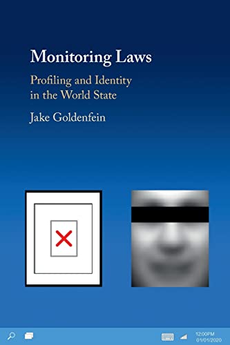 Book cover: "Monitoring Laws" with images of a redacted face and symbol.