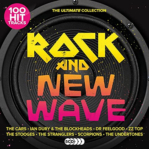 CD cover featuring a speaker with "ROCK AND NEW WAVE" text in colorful letters.