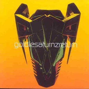 Goldie’s “Saturnz Return” CD cover: abstract black geometric shape on orange.