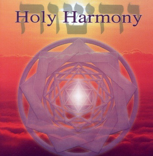 CD cover: "Holy Harmony" with geometric design and sunset background.
