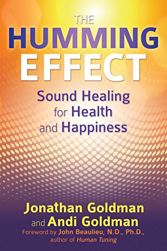 Book cover for “The Humming Effect” with orange and purple gradient.