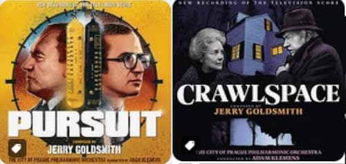 CD cover for Jerry Goldsmith’s “Pursuit/Crawlspace/People” featuring portraiture.