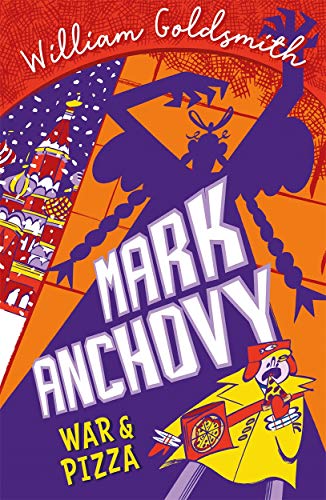 Book cover: stylized illustration of a shadowy figure and pizza.