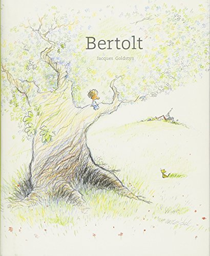 Book cover: a boy in a tree with a fox in a field.