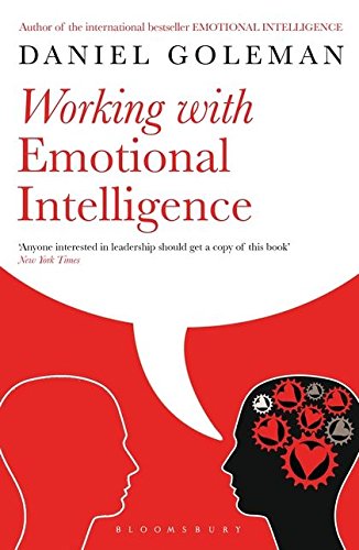 Book cover: "Working with Emotional Intelligence" by Daniel Goleman, red and black design.