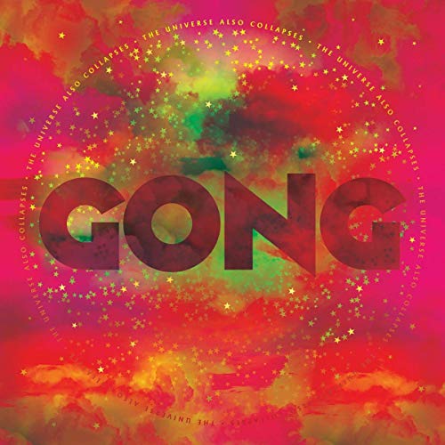 "Album cover with 'GONG' in large letters, surrounded by stars on a red background."