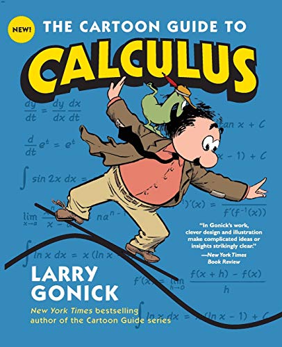 Book cover: "The Cartoon Guide to Calculus" with cartoon figures and equations.