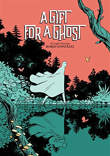 Book cover: ghost figure reflected in water, surrounded by forest.