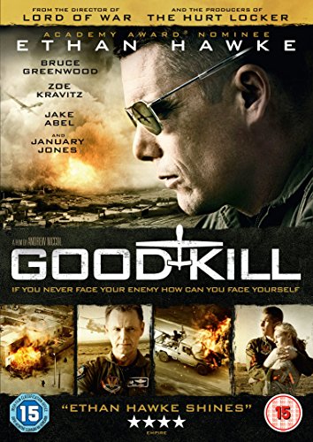 Good Kill" DVD cover featuring Ethan Hawke and war imagery.