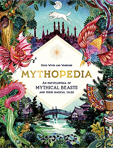Book cover featuring colorful illustrations of dragons, a wolf, and a phoenix.