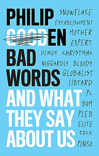 Book cover with stacked text listing controversial words and phrases.