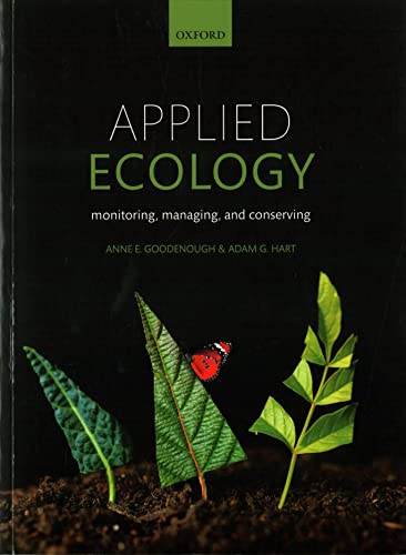 Book cover for Applied Ecology with three leaves and a butterfly in dark soil.