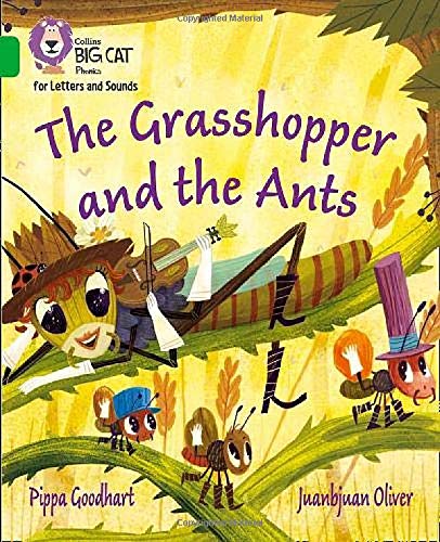Book cover: a grasshopper playing violin for busy ants in grass.