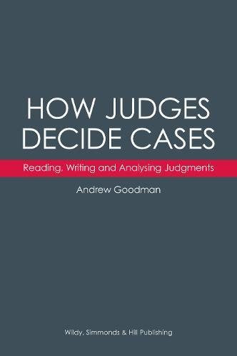 Book cover: “How Judges Decide Cases” by Andrew Goodman, navy background.