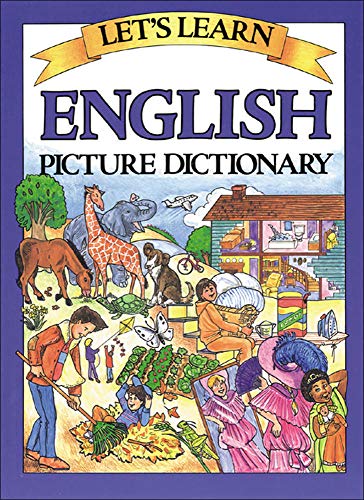 Cover of "Let's Learn English Picture Dictionary" with colorful illustrations.