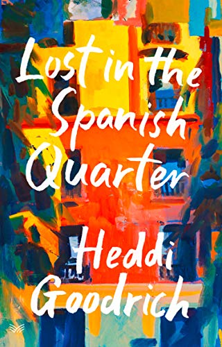 Book cover: “Lost in the Spanish Quarter” with colorful, abstract paint strokes.