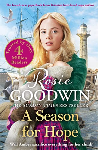 Book cover featuring a woman with a baby, a ship, and a lighthouse.