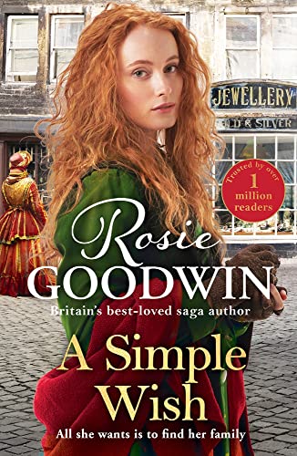 Book cover: red-haired woman in historical clothing, title "A Simple Wish".