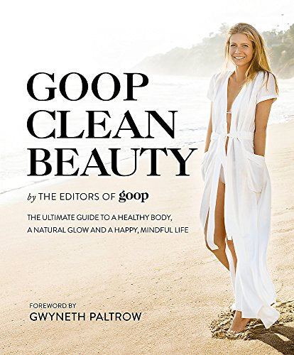 Book cover: "Goop Clean Beauty" with a woman on a beach.
