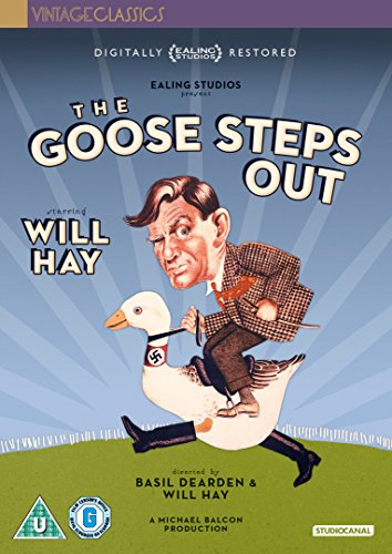 DVD cover: man riding a goose, cartoon style, with text above.