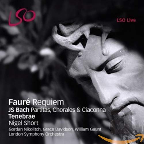 CD cover for Fauré Requiem with a grayscale, abstract face image.