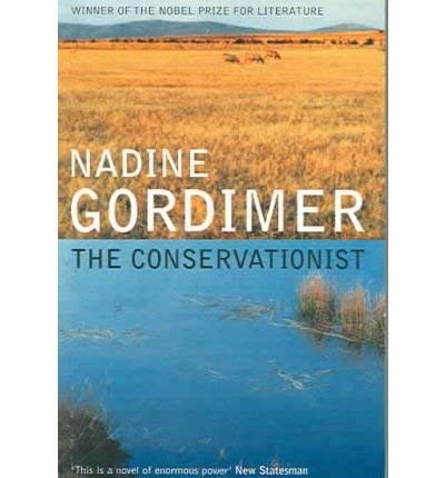 Book cover for “The Conservationist” by Nadine Gordimer, landscape scene.
