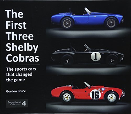 Book cover featuring three classic Shelby Cobra sports cars in red, black, and blue.