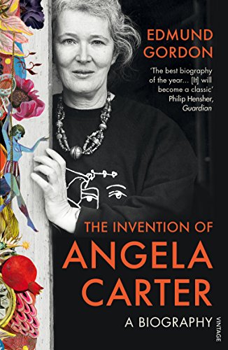 Book cover featuring a portrait of author Angela Carter, with floral art.